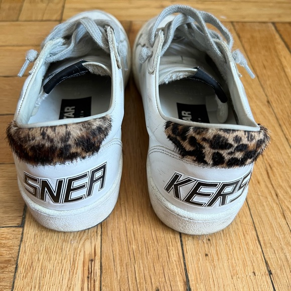 Golden Goose Ballstar Sneakers with Snake Print Leather Star Leopard Print Pony - Picture 5 of 6